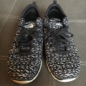 Black and White Skechers Shoes